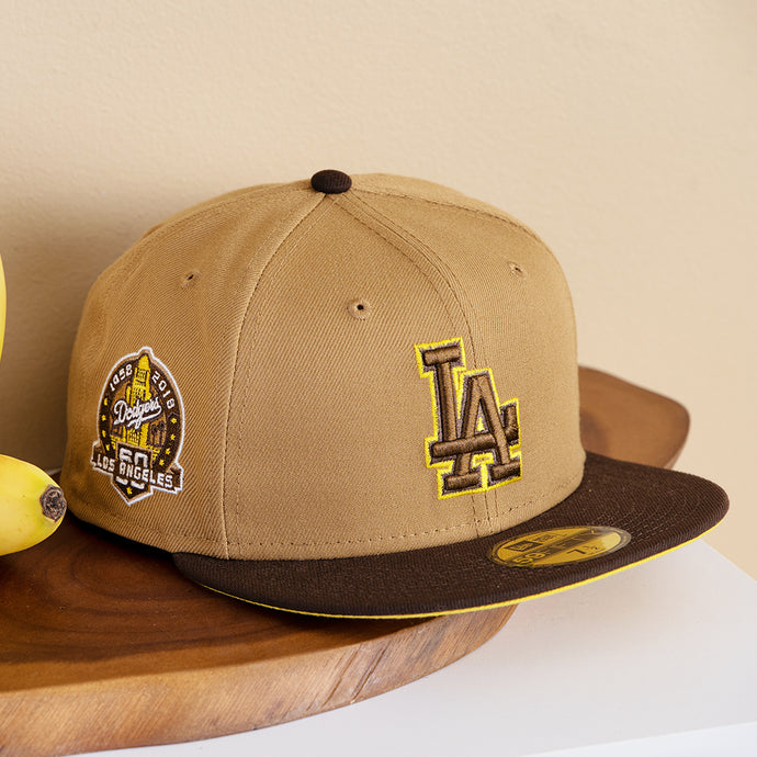 NEW ERA 59FIFTY BANANA BREAD PACK - LOS ANGELES DODGERS - 60TH ANNIVERSARY PATCH